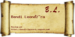 Bendi Leonóra névjegykártya